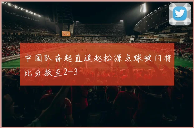 中国队奋起直追赵松源点球破门将比分扳至2-3